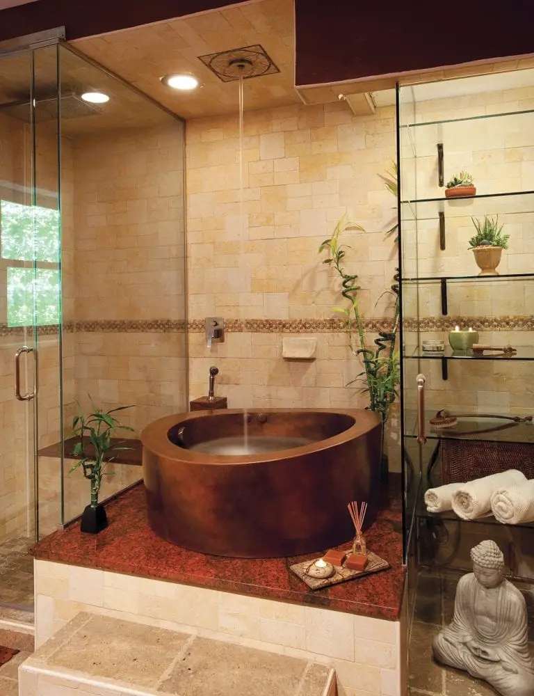Large Bronze Bath With Overhead Water Flow