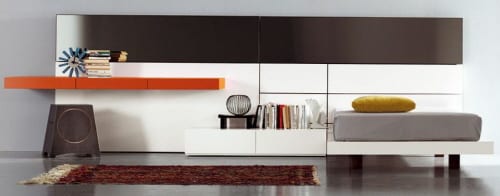 Mia – Contemporary Wall Unit, Bed, and Desk
