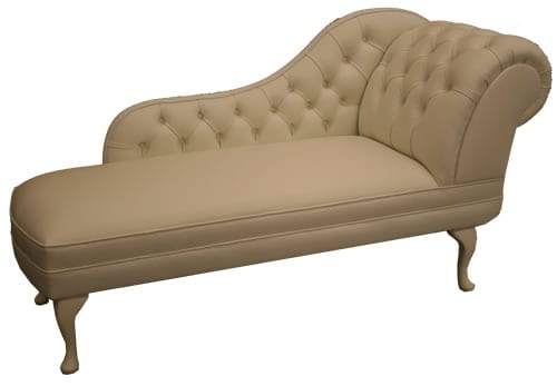 Chaise Longue in White Leather