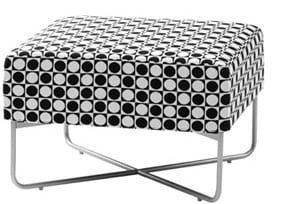 Checkered Upholstered Stool from Swedese Mobler