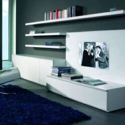 Customized Q5 White TV Stands and Home Media Systems