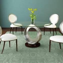 Tao Occasional and Dining Table Metal and Glass