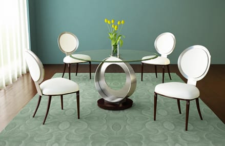 Tao Occasional and Dining Table Metal and Glass