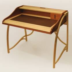 Hand Crafted Roll Top Desk in Mahogany by Reed Hansuld