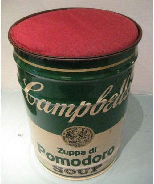 Homage to Andy Warhol Campbells Soup Stool