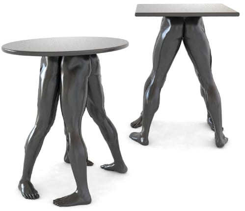 bat table with human legs