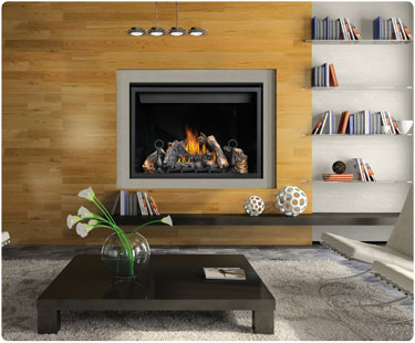 fireplaces in wall with gas