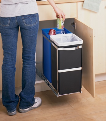 under counter recycling bins and trash cans