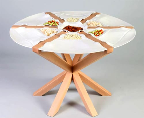 Kitchen Table Concept Comes With Built-in Plates