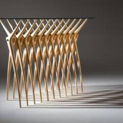 Ardu Console Table Brings a Maple Rib Cage to Your Home