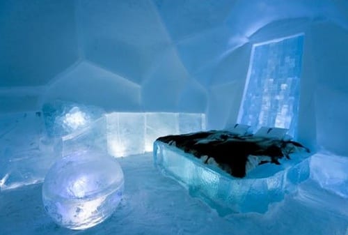 Ice bed Ice Hotel Sweden