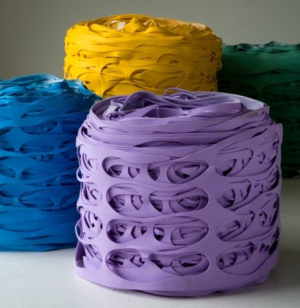 Latex Roll Pouf Encourages Upcycling