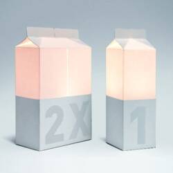 Milk Carton Lamps Are Filled With LED Light