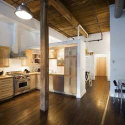 Small Loft Modern Kitchen and Home Office