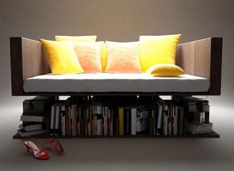 Ransa Sofa by Younes Design Floats Atop Its Own Library