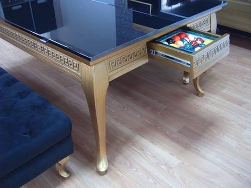 luxury gold dining pool table