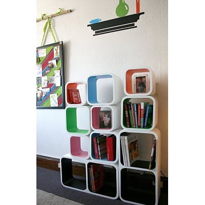 rounded corner wall cube shelves