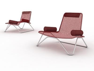 Mesh And Steel Lounge Chair