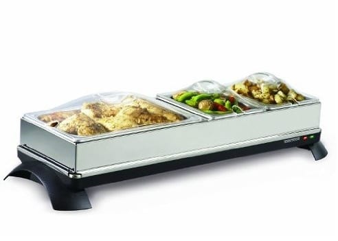 Warming Tray with 4 Stainless Steel Chafing Dishes