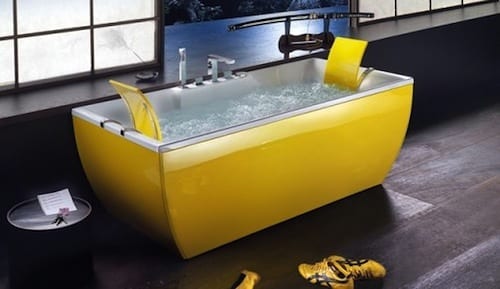 yellow bath tub