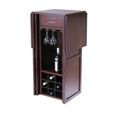 Expandable Wooden Newport Wine Bar Counter For Home Usage