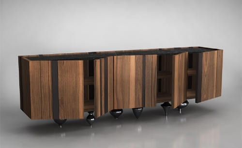 Il Pezzo 1 Sideboard by Il Pezzo Mancante Sits on Brass All Day Long