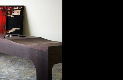 Wooden Wave Bench In Solid Wenge By Henry Built Furniture