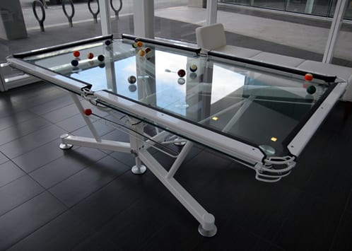 transparent modern pool table by Nottage Design