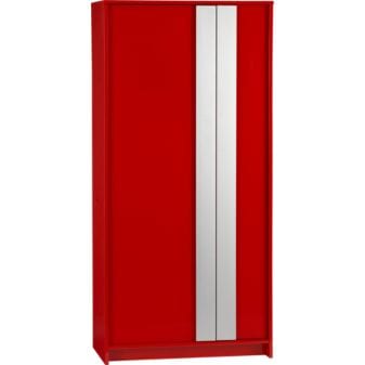 Lacquered Red Wardrobe With Aluminium