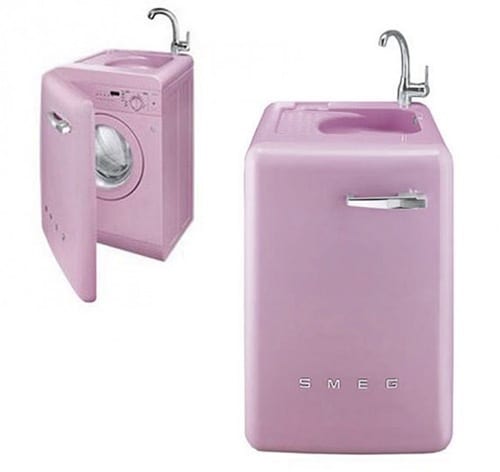 Pink LBL16RO Washing Machine by Smeg