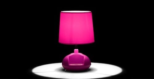 pink iphone dock lamp