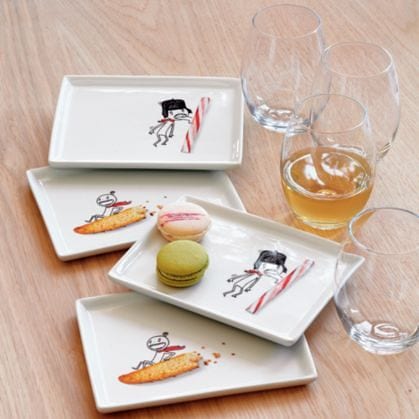 Quirky Appetizer Plates In Glazed White Porcelain