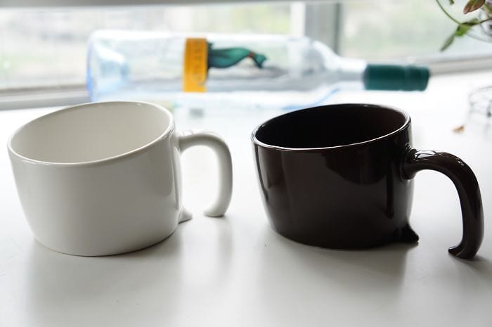 Freak out your friends and make them think your coffee cup is sinking into the table with this off-kilter ceramic mug from Japan.