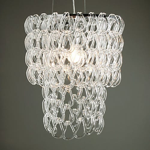 glass chain links chandelier