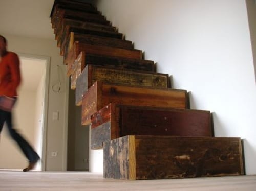 reclaimed wood stairs