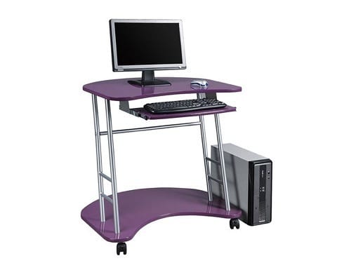 purple computer desk