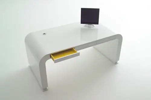 modern minimalist white desk