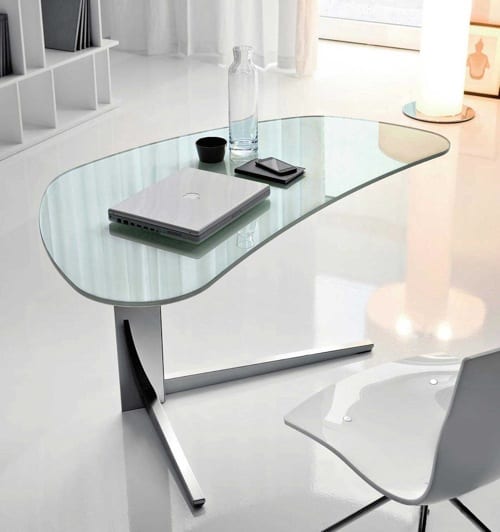 glass island desk