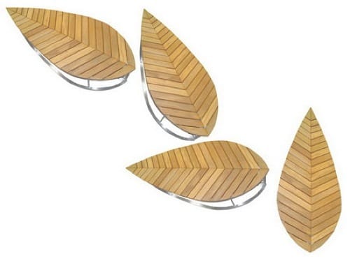 leaf-shaped benches