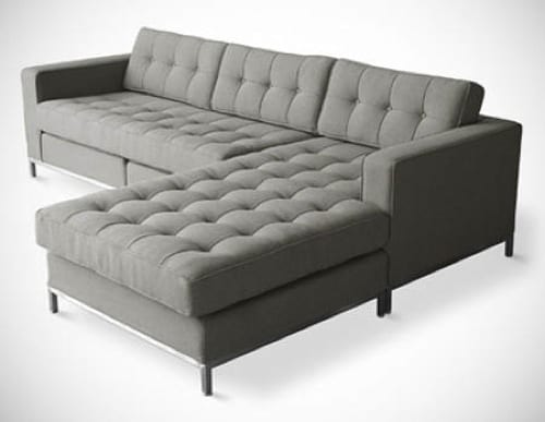 tufted grey sectional sofa