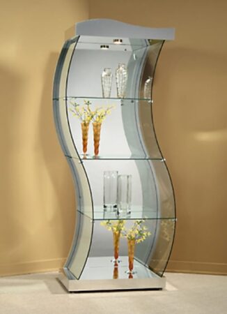 wave curio cabinet