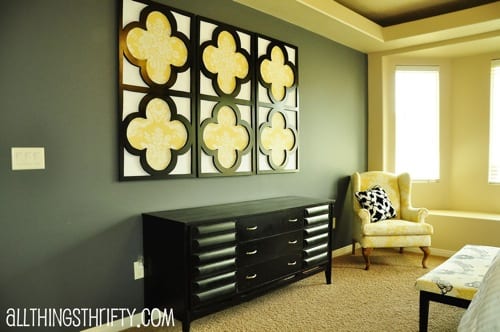 DIY quatrefoil wall art