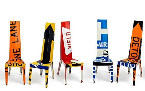 street sign chairs