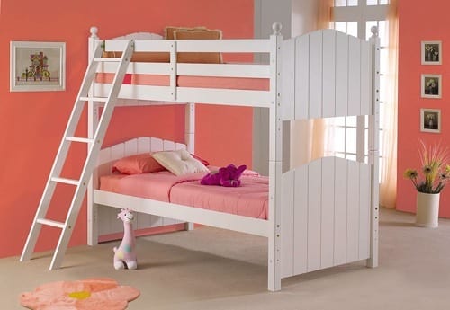 rustic white bunk bed