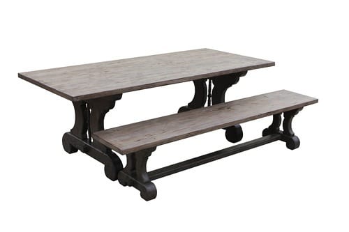Gothic Reclaimed Wood Trestle Dining Table from Mortise & Tenon