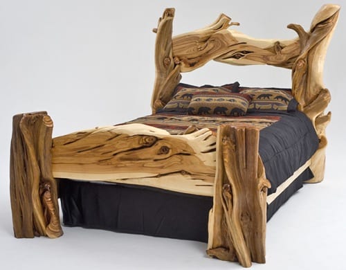 unique wood bed