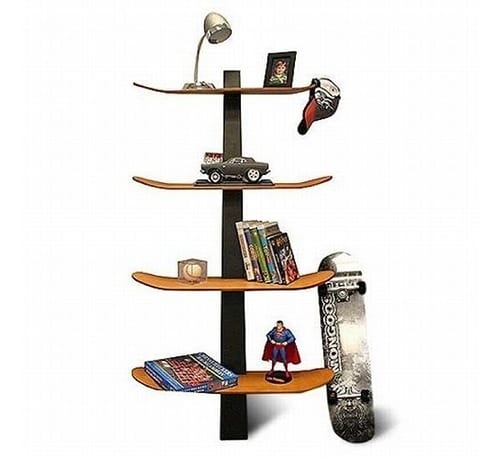 skateboard bookshelves