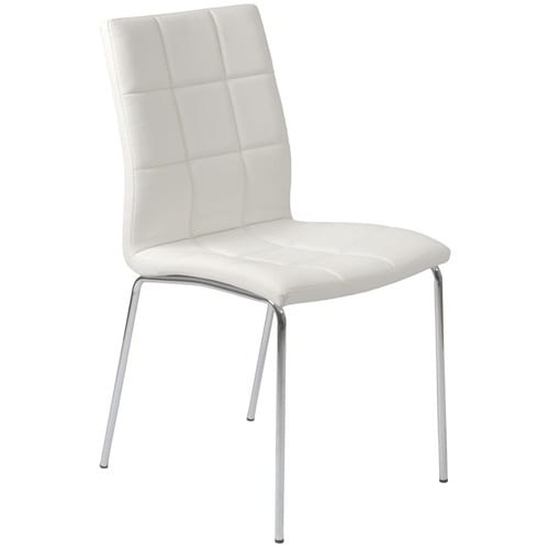 white leather side chair
