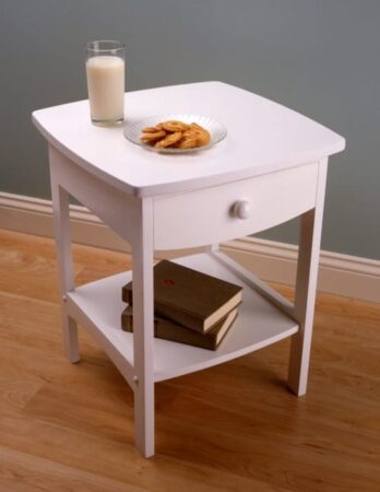 simple white nightstand