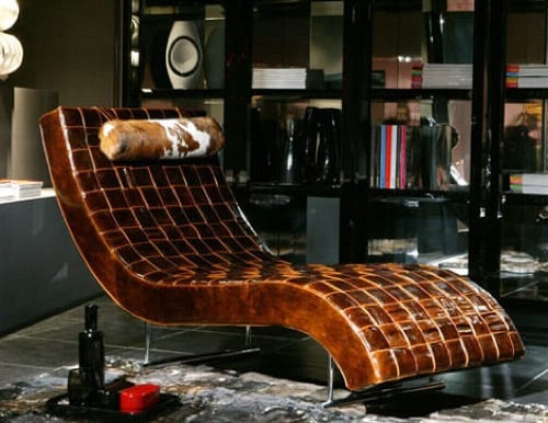 modern leather chaise lounge